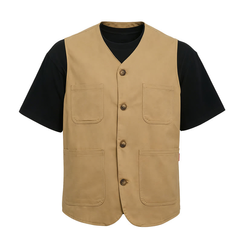 Men's Button-Up Workwear Lightweight Outdoor Vest - image 5