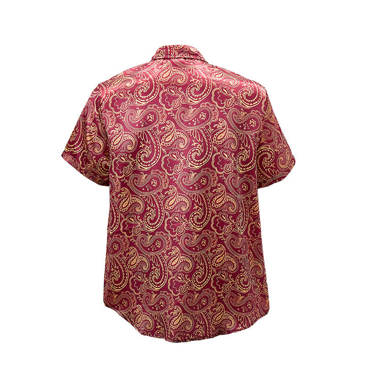 Men's Shiny Luxury Vintage Paisley Pattern Dressy Shirt - image 11