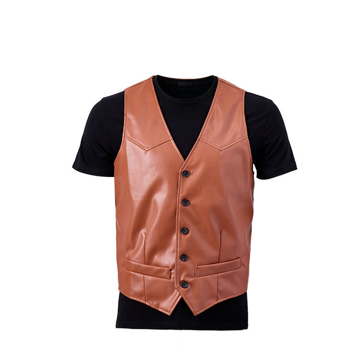 Men's Timeless Western Inspired Leather Suit Vest - image 10