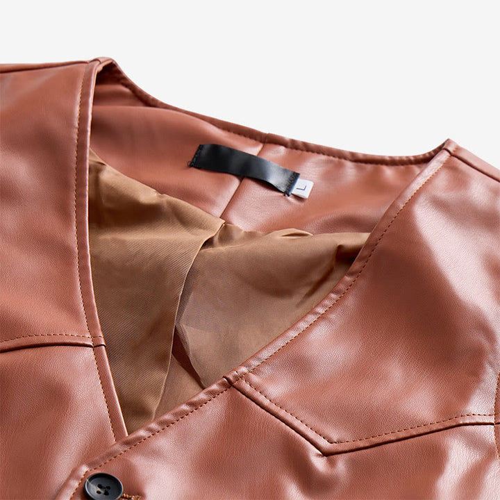 Men's Timeless Western Inspired Leather Suit Vest - image 6