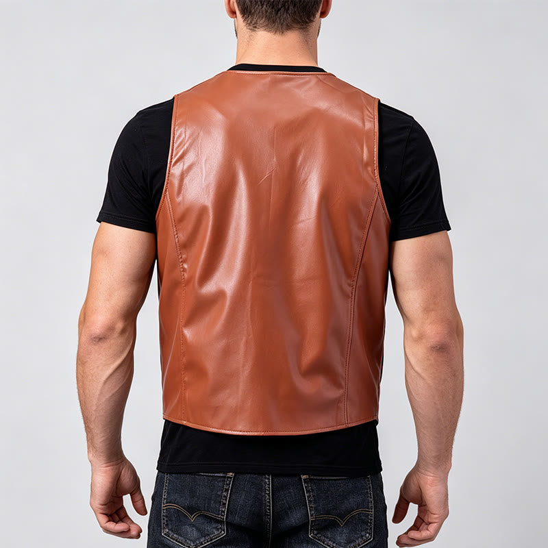 Men's Timeless Western Inspired Leather Suit Vest - image 2