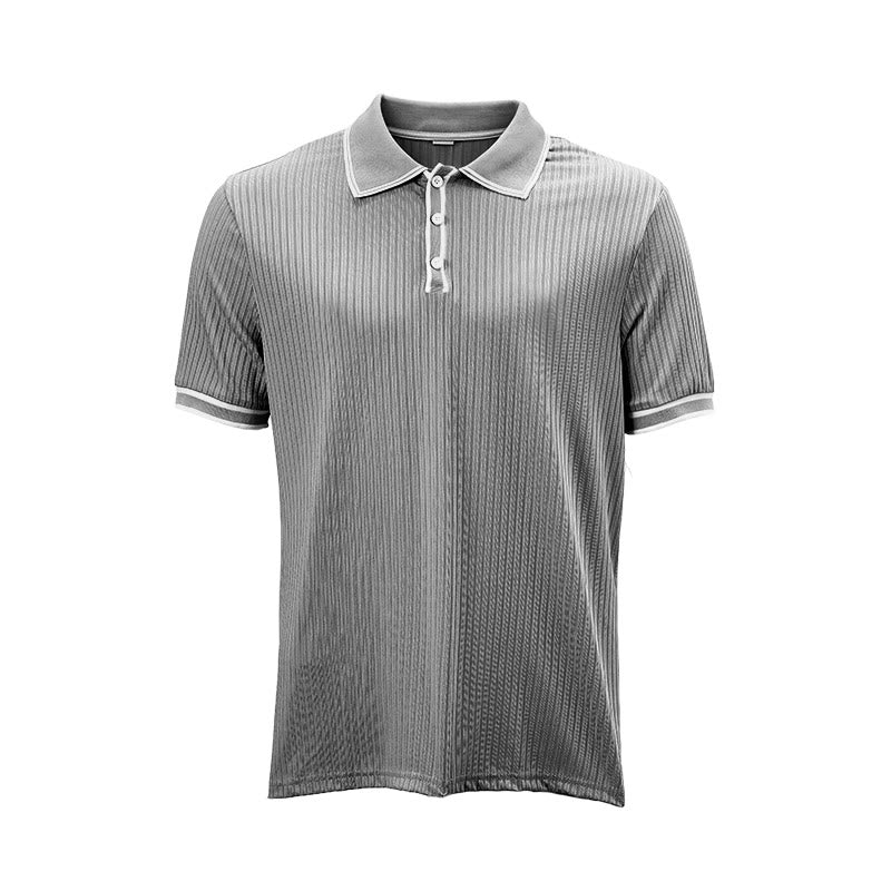 Men's Minimalist Trimmed Collar & Cuffs Knit Polo Shirt - image 17