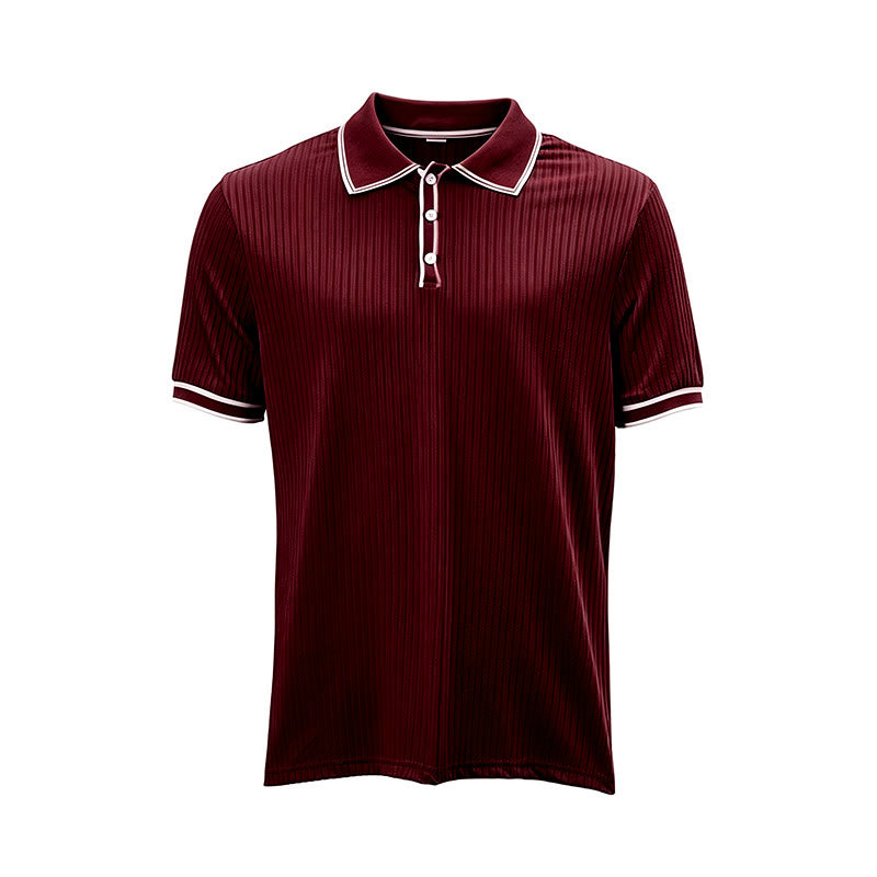 Men's Minimalist Trimmed Collar & Cuffs Knit Polo Shirt - image 16