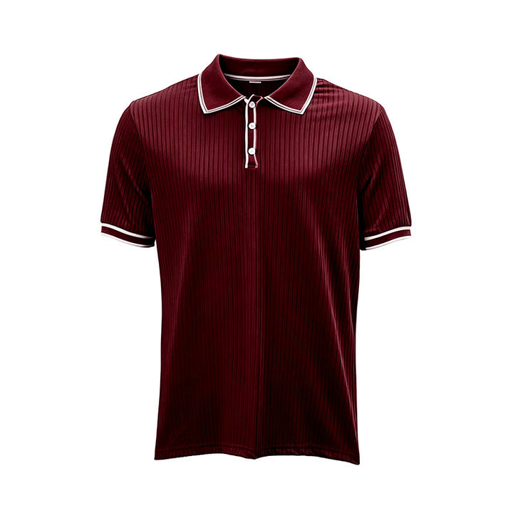 Men's Minimalist Trimmed Collar & Cuffs Knit Polo Shirt - image 16