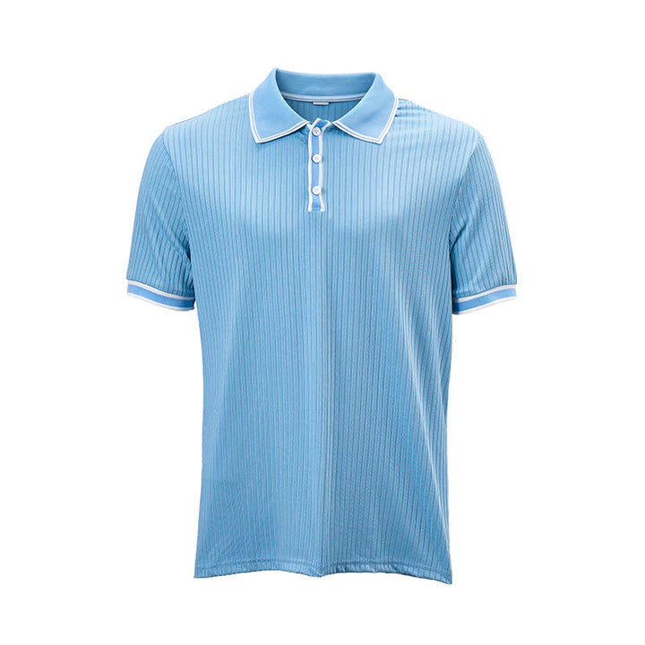 Men's Minimalist Trimmed Collar & Cuffs Knit Polo Shirt - image 13