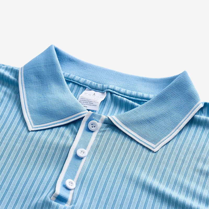 Men's Minimalist Trimmed Collar & Cuffs Knit Polo Shirt - image 8