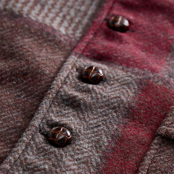 Men's Warm Tone Patchwork Mixed Herringbone Pattern Suit Vest - image 17