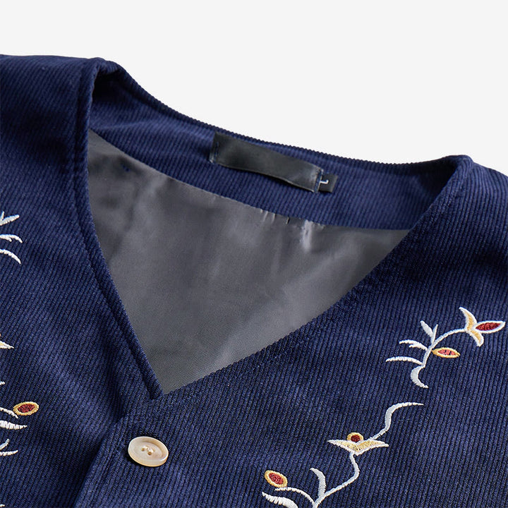 Men's Elegant Floral Vine Embroidered Suit Vest - image 6