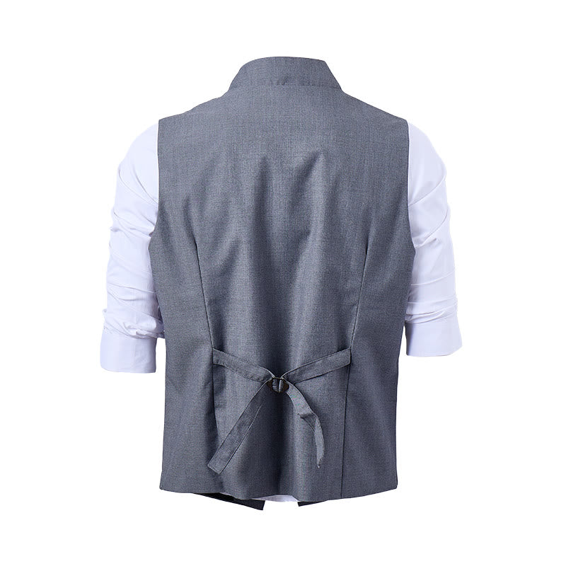 Men's Modern Tailored Asymmetric Lapel Formal Suit Vest - image 11