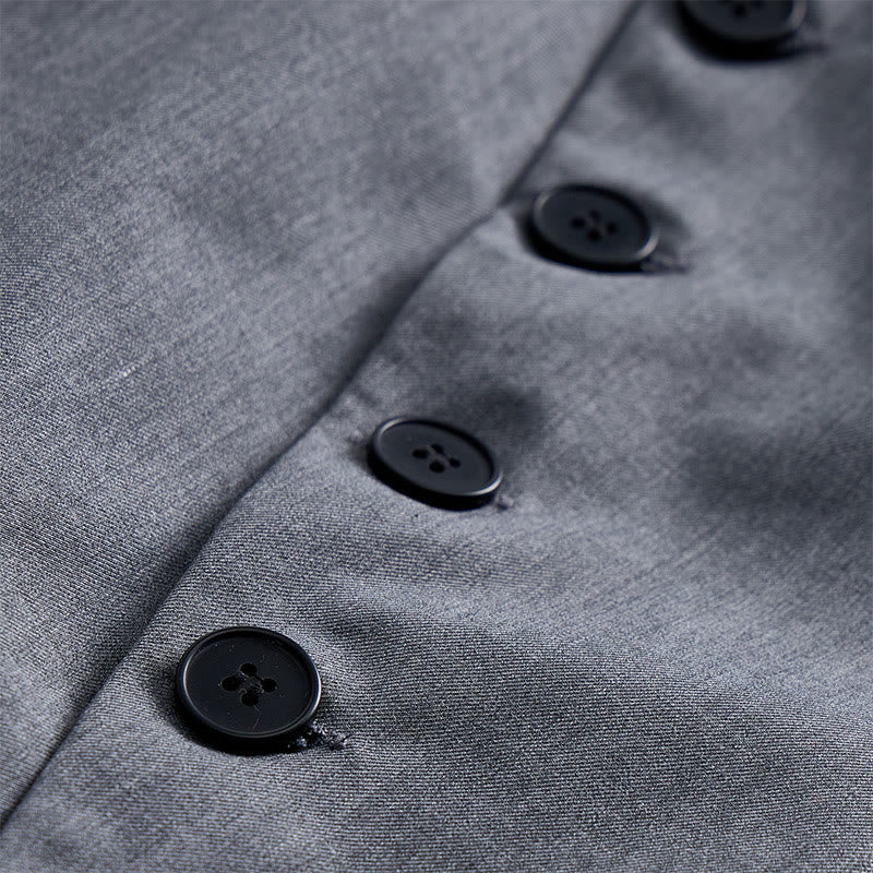 Men's Modern Tailored Asymmetric Lapel Formal Suit Vest - image 6
