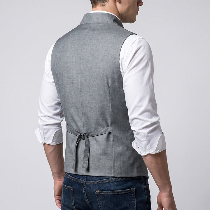 Men's Modern Tailored Asymmetric Lapel Formal Suit Vest - image 4