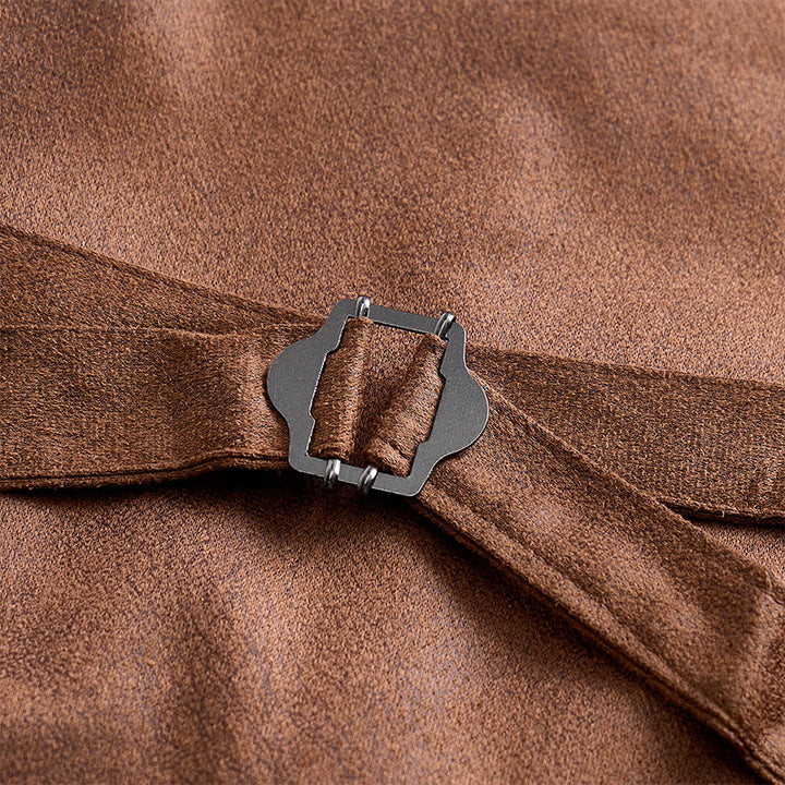 Men's Faux Suede Single-Breasted Western Suit Vest - image 9