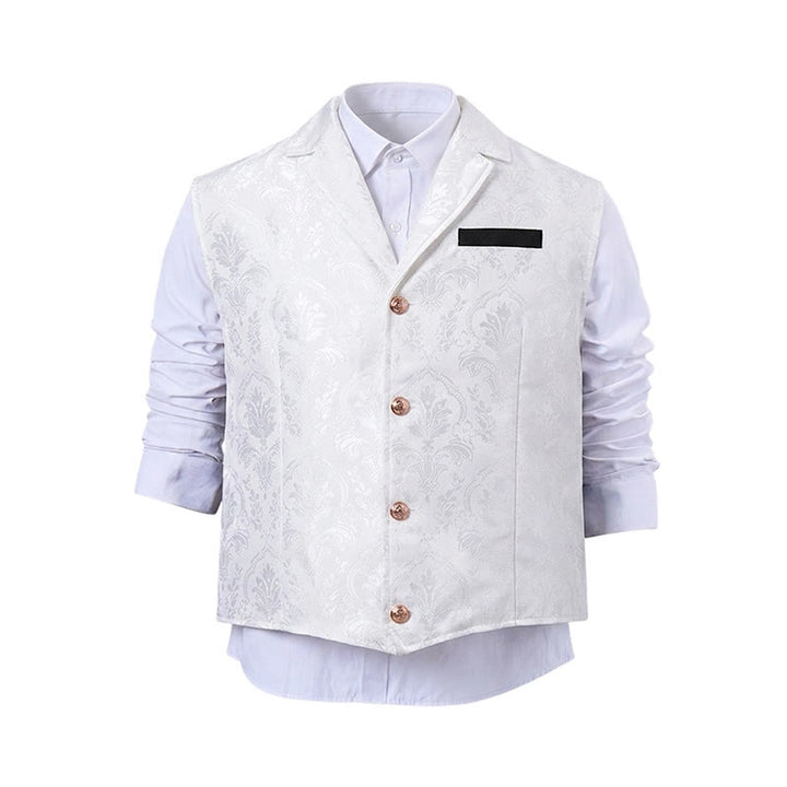 Men's Victorian-Inspired Paisley Jacquard Notch Lapel Suit Vest - image 21