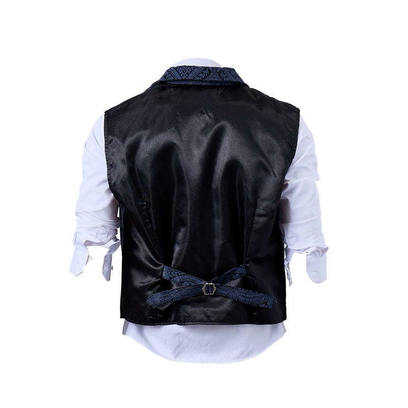 Men's Victorian-Inspired Paisley Jacquard Notch Lapel Suit Vest - image 18