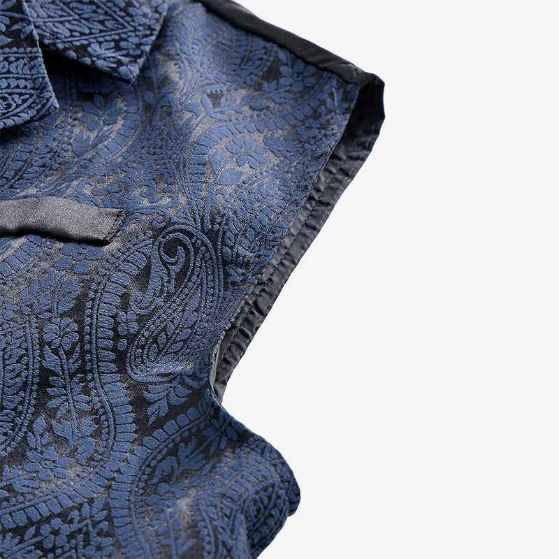 Men's Victorian-Inspired Paisley Jacquard Notch Lapel Suit Vest - image 16