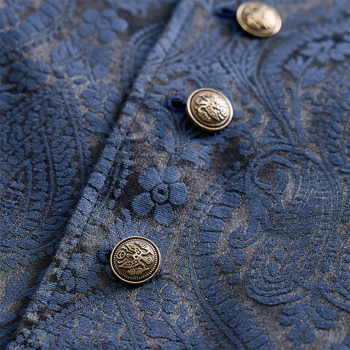 Men's Victorian-Inspired Paisley Jacquard Notch Lapel Suit Vest - image 14