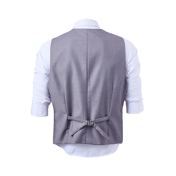 Men's Solid Color Double-Breasted Tuxedo Style Suit Vest - image 22