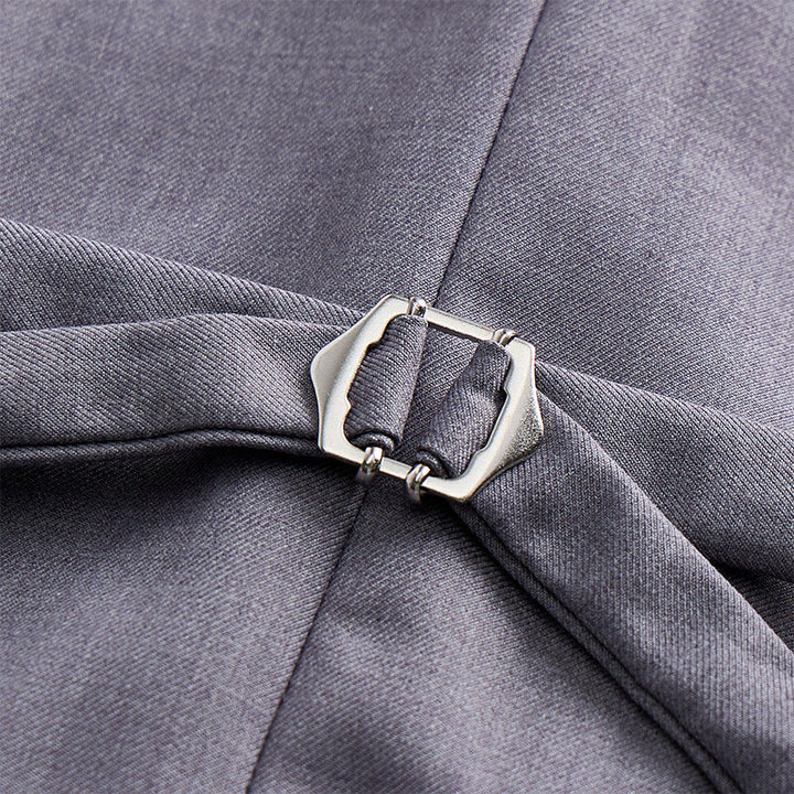 Men's Solid Color Double-Breasted Tuxedo Style Suit Vest - image 21