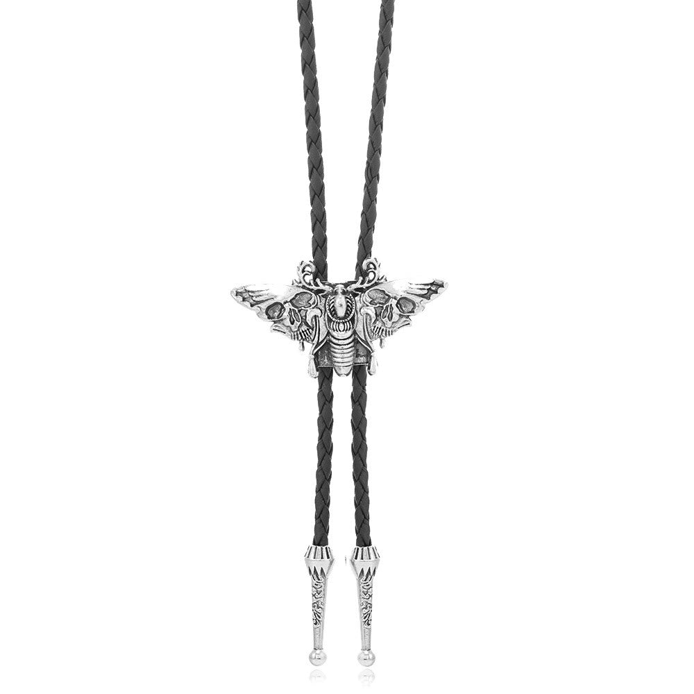Death's Head Moth Gothic Western Statement Bolo Tie - Style #3 - Black - image 11