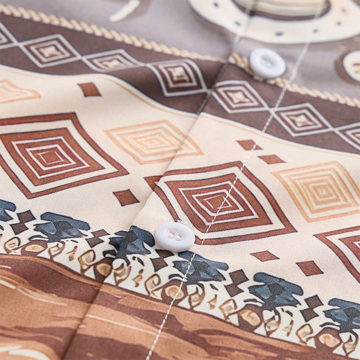 Men's Western Desert Rider & Tribal Pattern Shirt - image 6