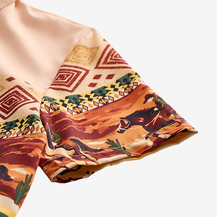 Men's Beige & Green Desert Rider & Cactus Print Shirt - image 6