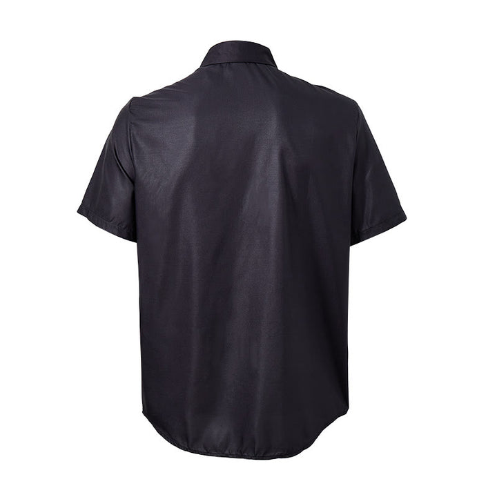 Men's Aztec Geometric Pattern Black Summer Shirt - image 9