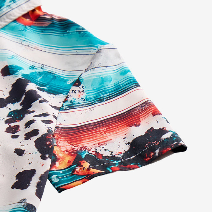 Men's Southwestern Turquoise & Rust Splash Print Shirt - image 7