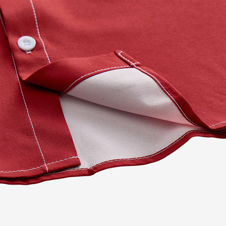 Men's Beige & Red Western Buffalo Aztec Print Shirt - image 7