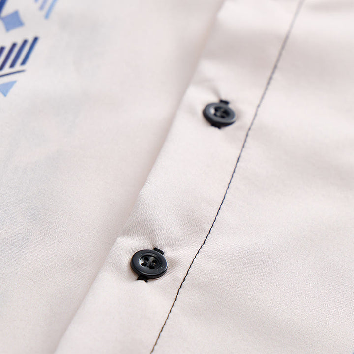 Men's Blue & Beige Ethnic-Inspired Vertical Aztec Print Shirt - image 7