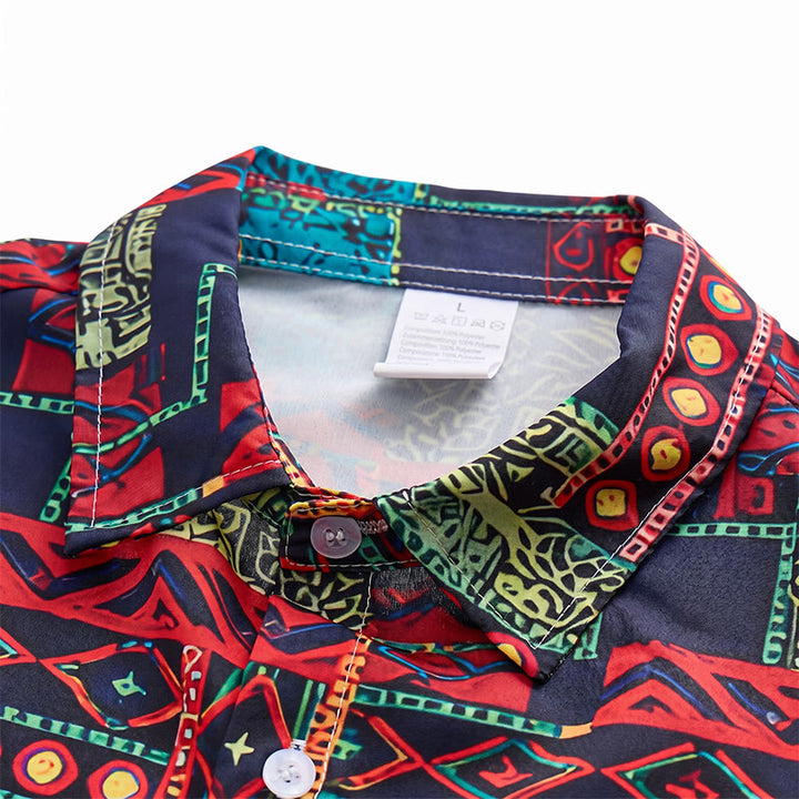 Ethnic Bohemian Multicolor Tribal Patchwork Shirt - image 4
