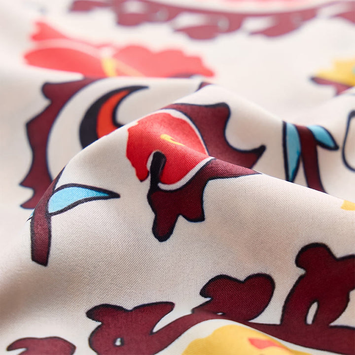 Retro Boho Red & Yellow Mandala Flower Pattern Shirt - image 6