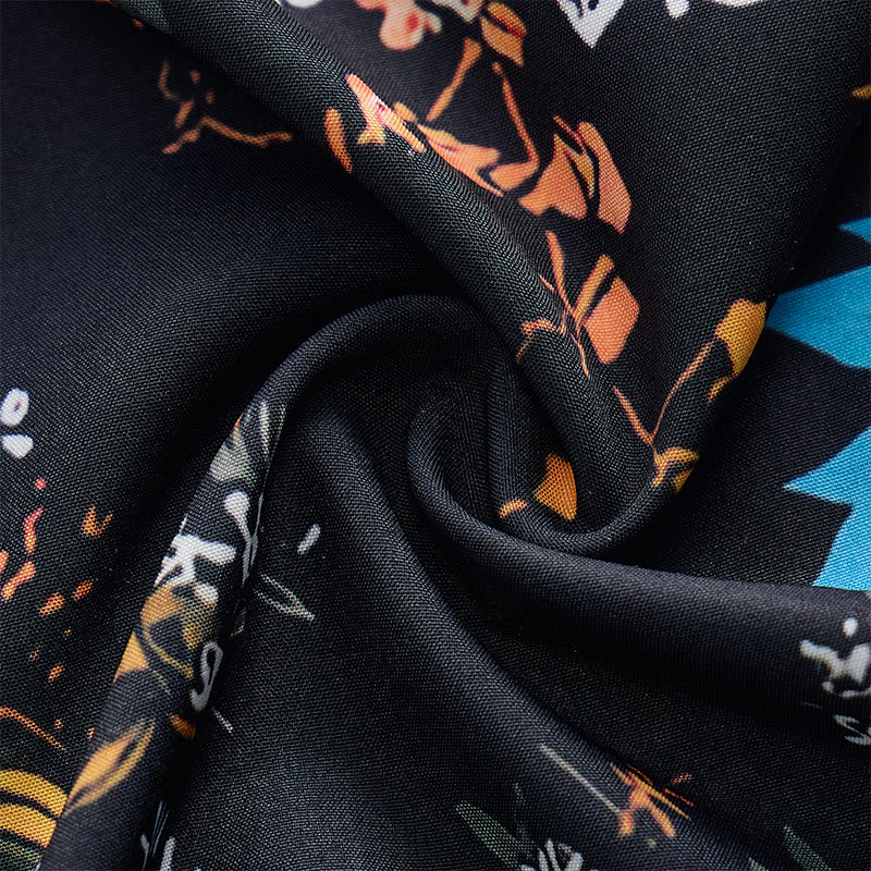 Dark Romantic Floral Pattern Short Sleeve Hawaiian Shirt - image 6