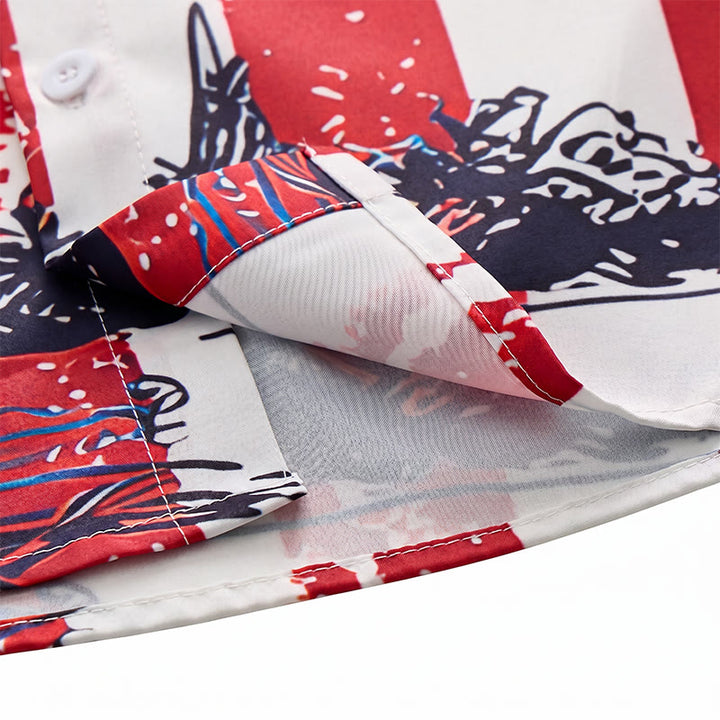 American Flag Palm Tree Patriotic Tropical Beach Shirt - image 7