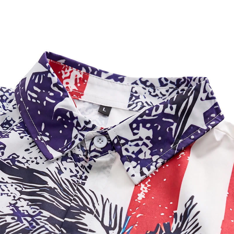 American Flag Palm Tree Patriotic Tropical Beach Shirt - image 4