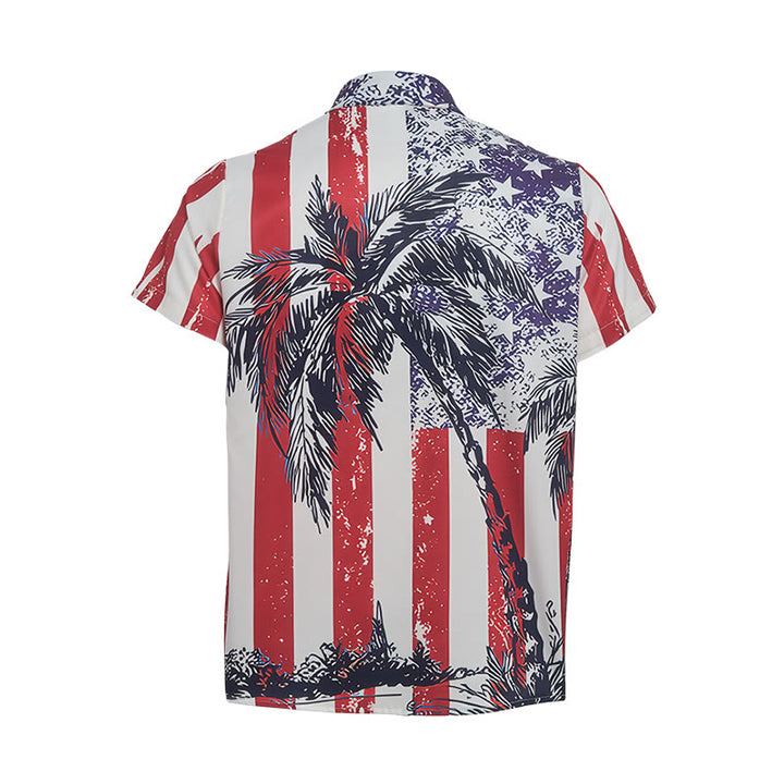 American Flag Palm Tree Patriotic Tropical Beach Shirt - image 10