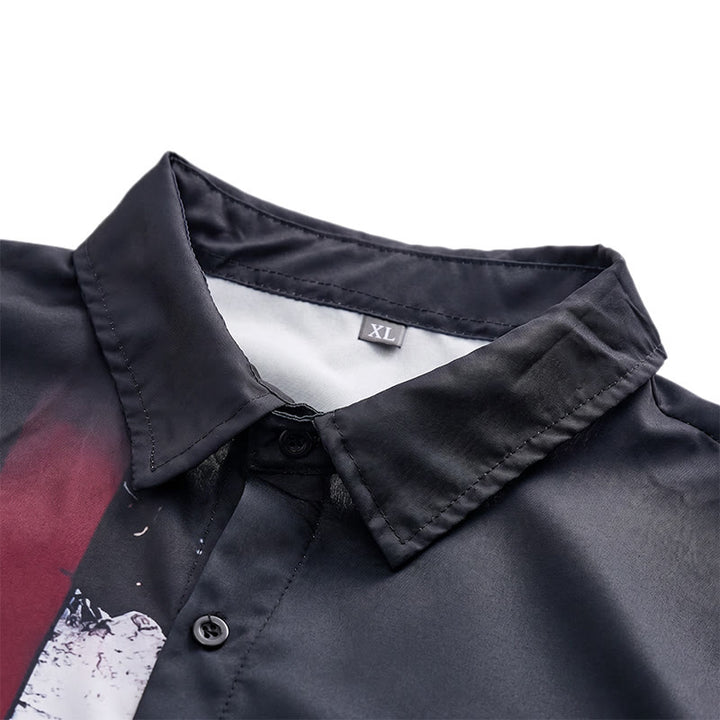 Black Brushstroke Edgy Half-Flag Patriotic Shirt - image 4