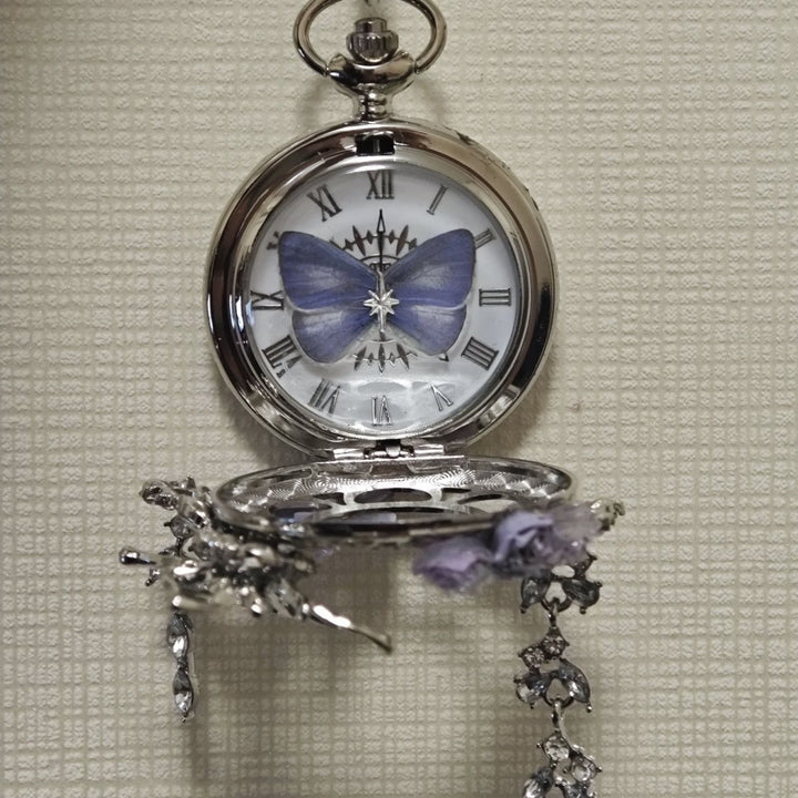 Lavender Butterfly Secret Garden Handmade Pocket Watch - image 1