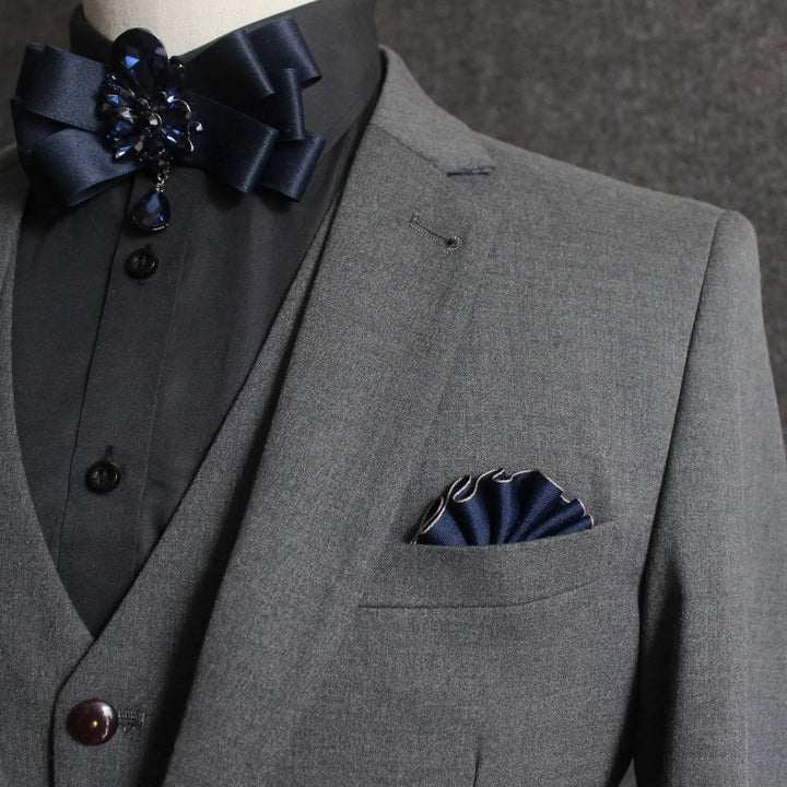 Men's 2-in-1 Lapel Pin And Pocket Square Insert - image 2