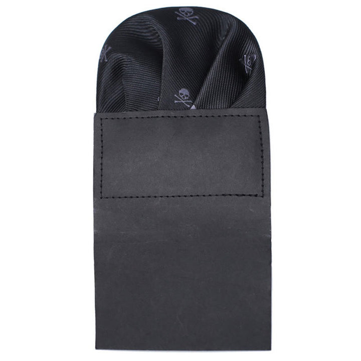 The Pop Of Color Pre-Folded Pocket Square Card Insert - Black Skull - image 5