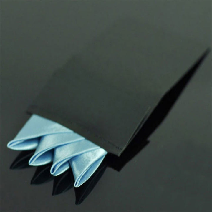 Four-Point Crown Pre-Folded Pocket Square Card Insert - LightBlue - image 2
