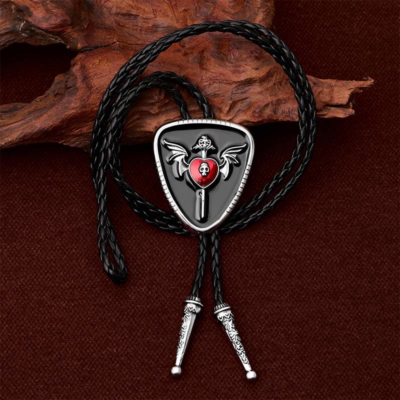 Winged Skull & Dagger Immortal Heart Bolo Tie - image 2