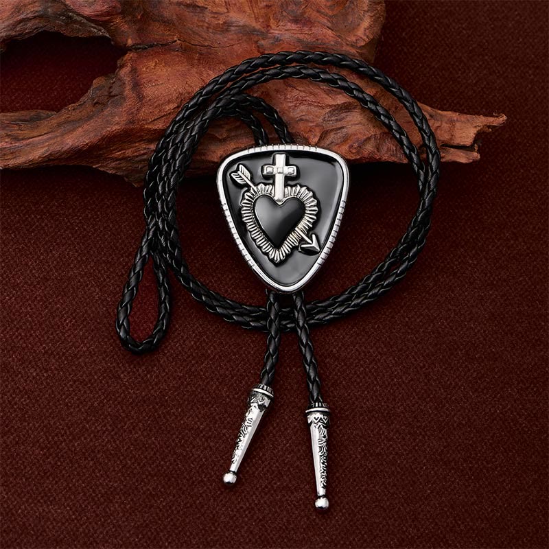 Gothic Emo Cross Arrow Heartbreaker Bolo Tie - image 5