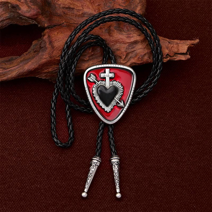 Gothic Emo Cross Arrow Heartbreaker Bolo Tie - image 2