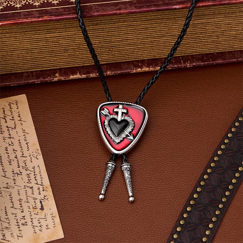 Gothic Emo Cross Arrow Heartbreaker Bolo Tie - image 0