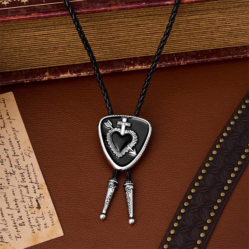 Gothic Emo Cross Arrow Heartbreaker Bolo Tie - image 10