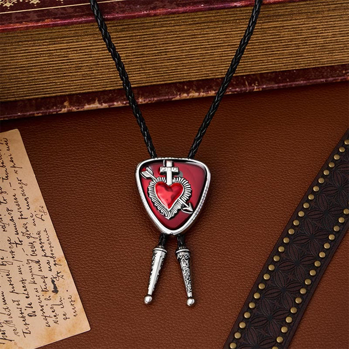 Gothic Emo Cross Arrow Heartbreaker Bolo Tie - image 5