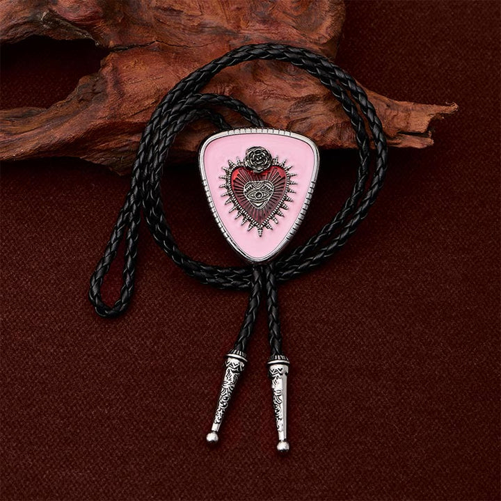 All Seeing Eye Rose Sacred Heart Bolo Tie - image 6