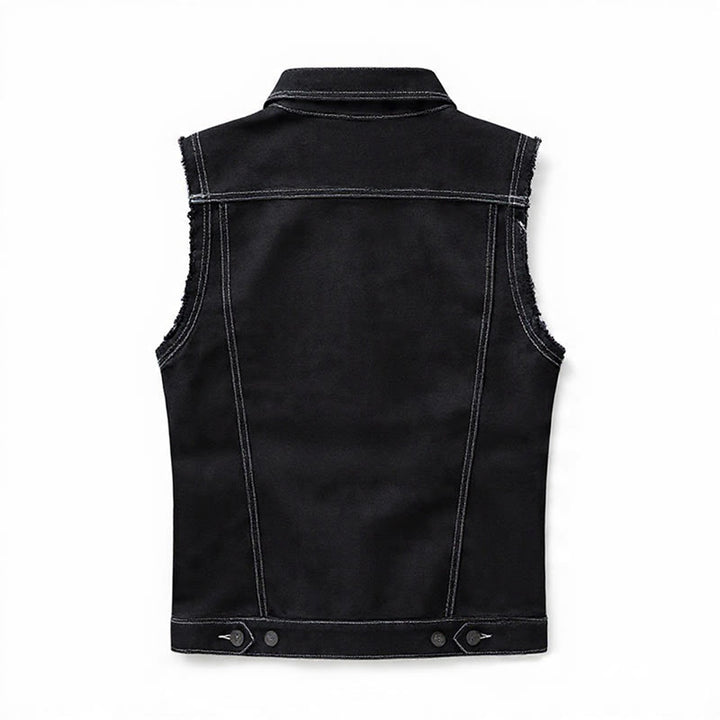 Highway Rebel Patchwork Black Denim Vest - image 12