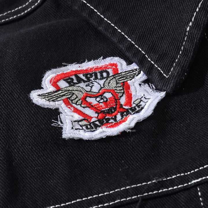 Highway Rebel Patchwork Black Denim Vest - image 5