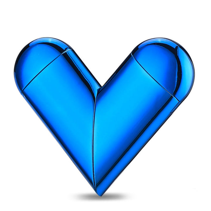 Foldable Heart 2-in-1 Electronic & Butane Lighter - Blue - image 14